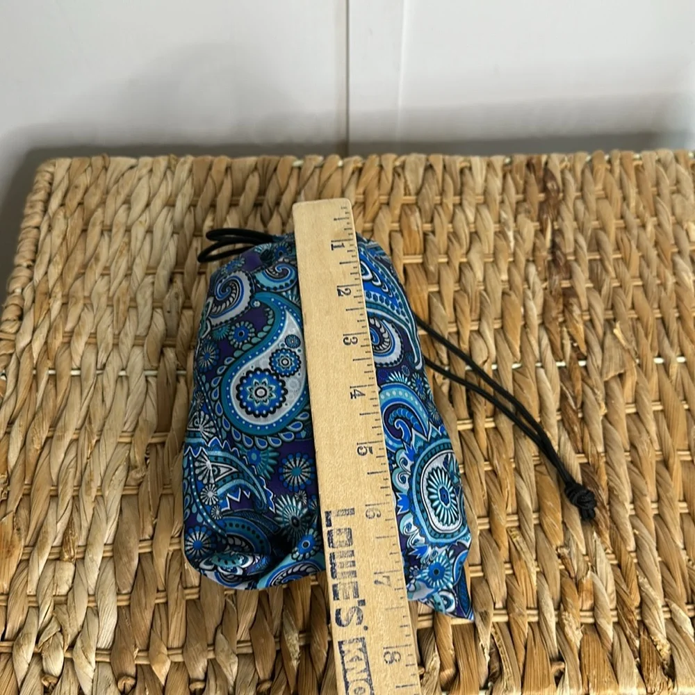 Blue Paisley Drawstring Bag‎